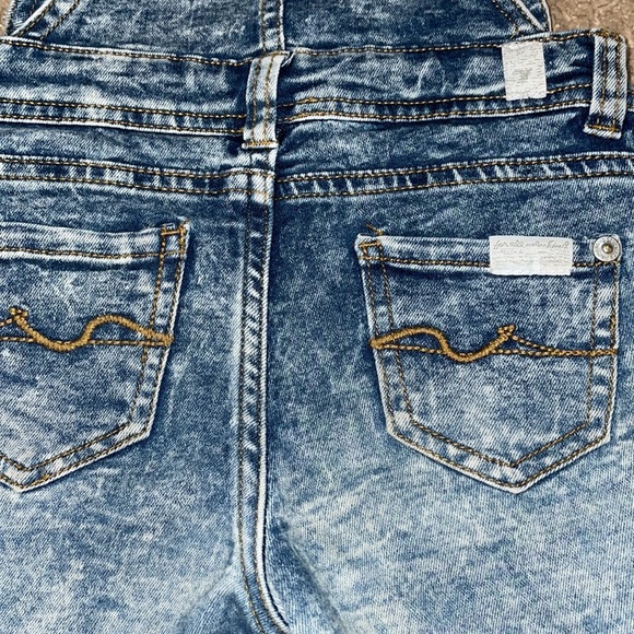 7 for all mankind baby acid wash overall shorts - Picture 4 of 9